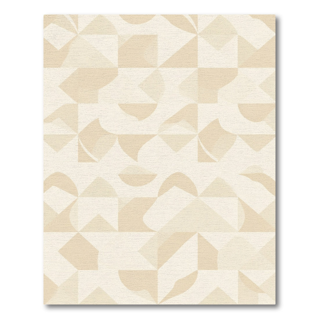 Neutral Beige Geometric Abstract Composition Rug