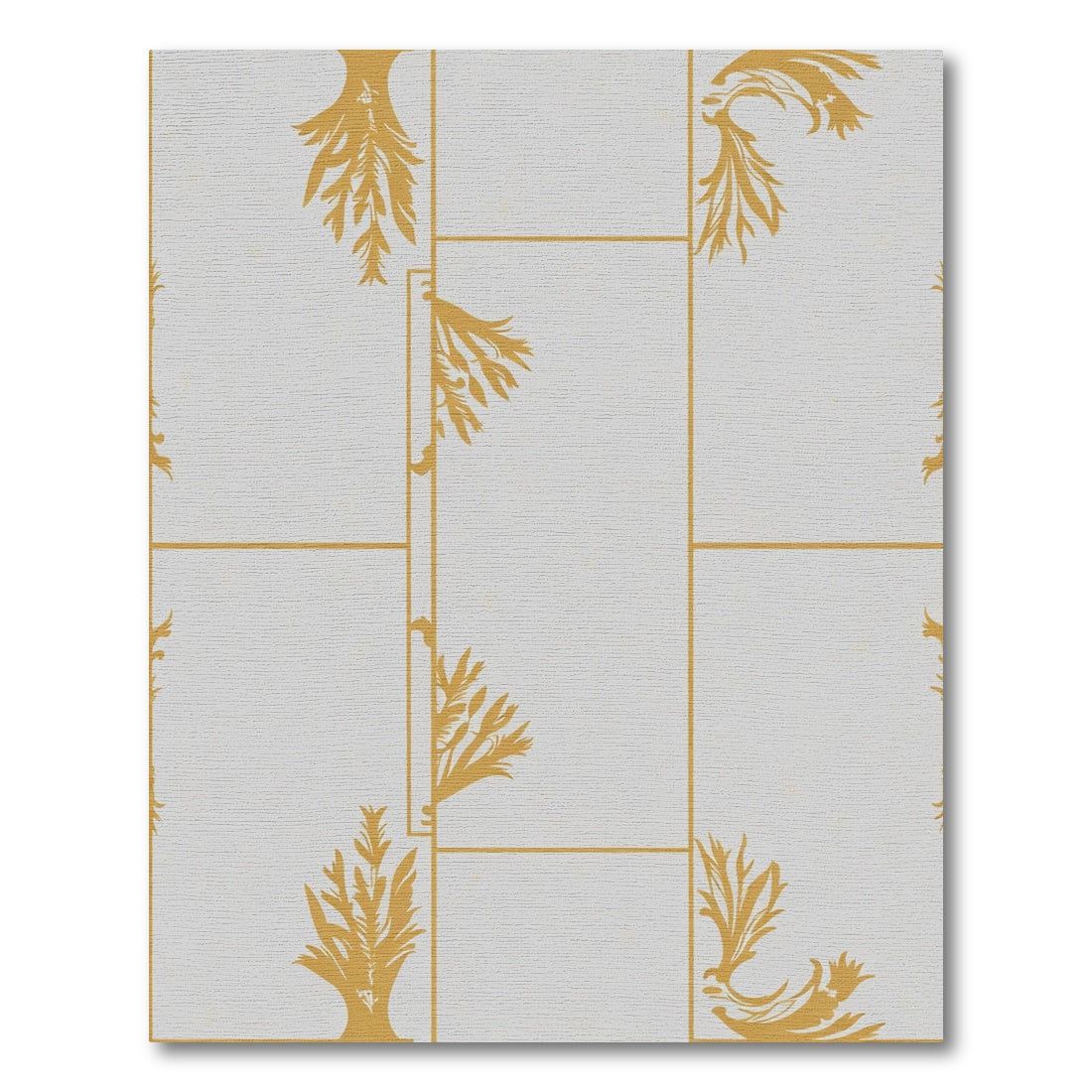 Golden Filigree Vine Grid Rug