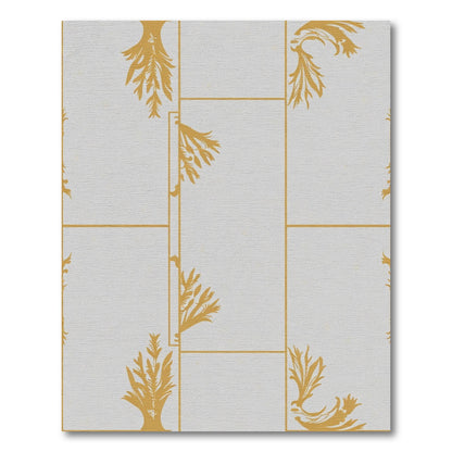 Golden Filigree Vine Grid Rug