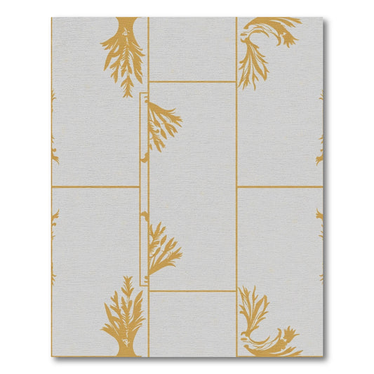 Golden Filigree Vine Grid Rug