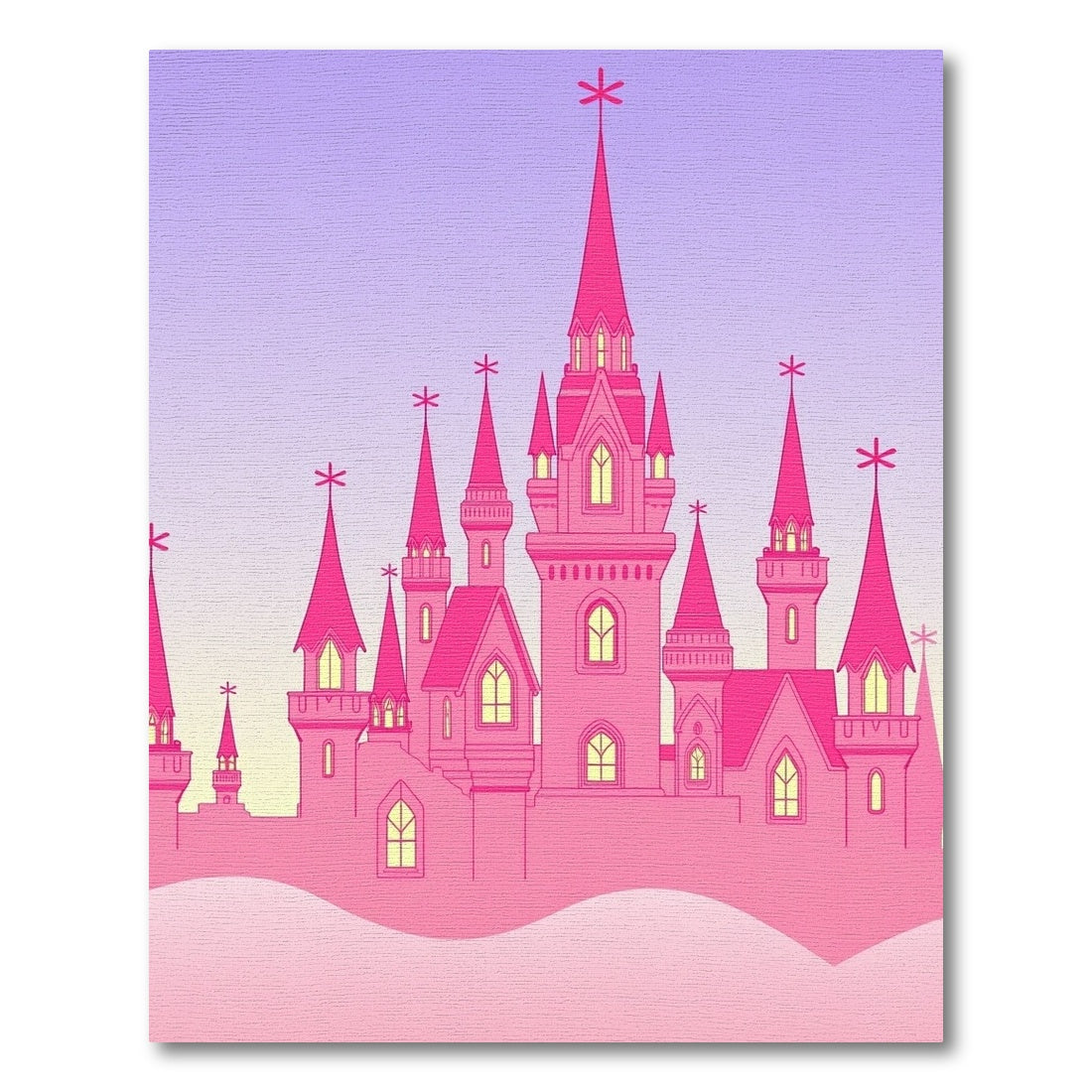 Sweet Pink Castle Skyline Rug
