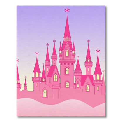 Sweet Pink Castle Skyline Rug