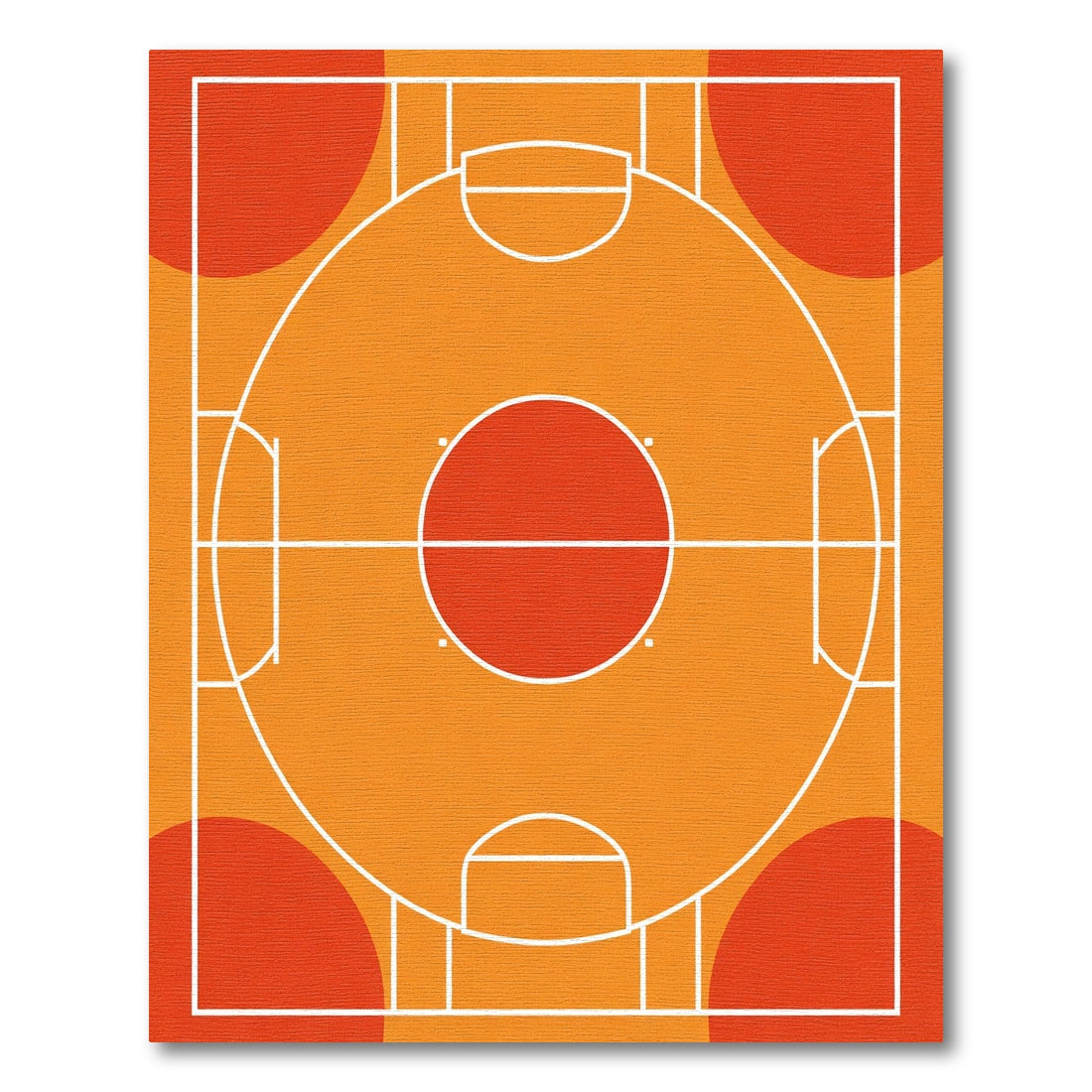 Bold Orange Court Circles Rug