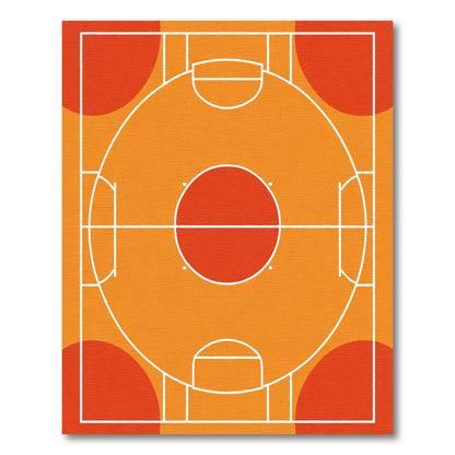 Bold Orange Court Circles Rug