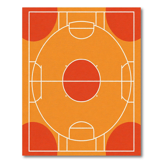 Bold Orange Court Circles Rug