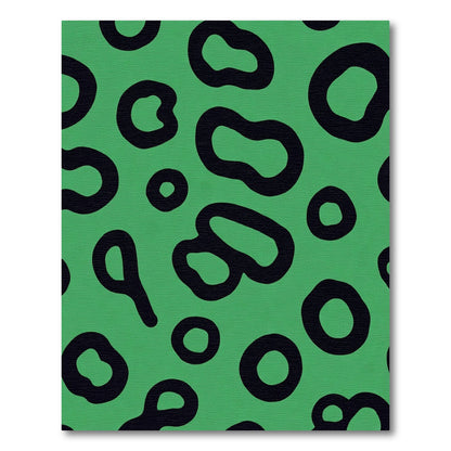 Bold Green Black Biomorphic Shapes Rug