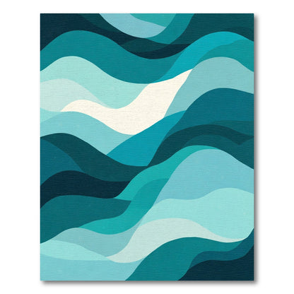 Ocean Ripples Abstract Blue Wave Rug