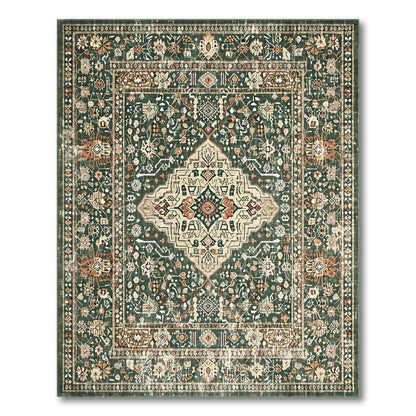 Green Floral Vintage No. 58 Area Rug