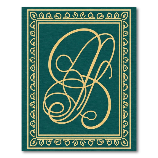 Emerald Gold Flourish Monogram Rug
