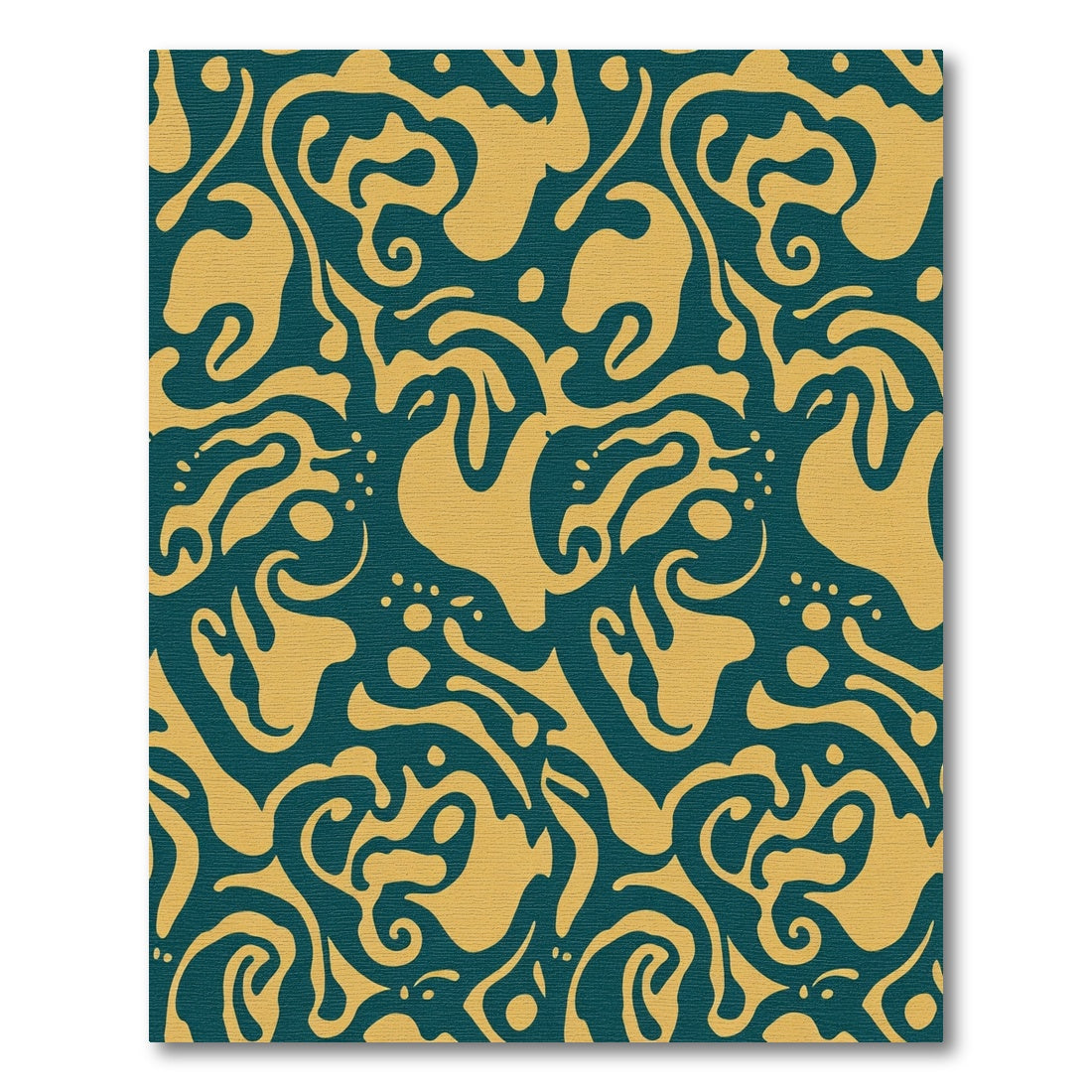 Golden Swirl Teal Abstract Rug