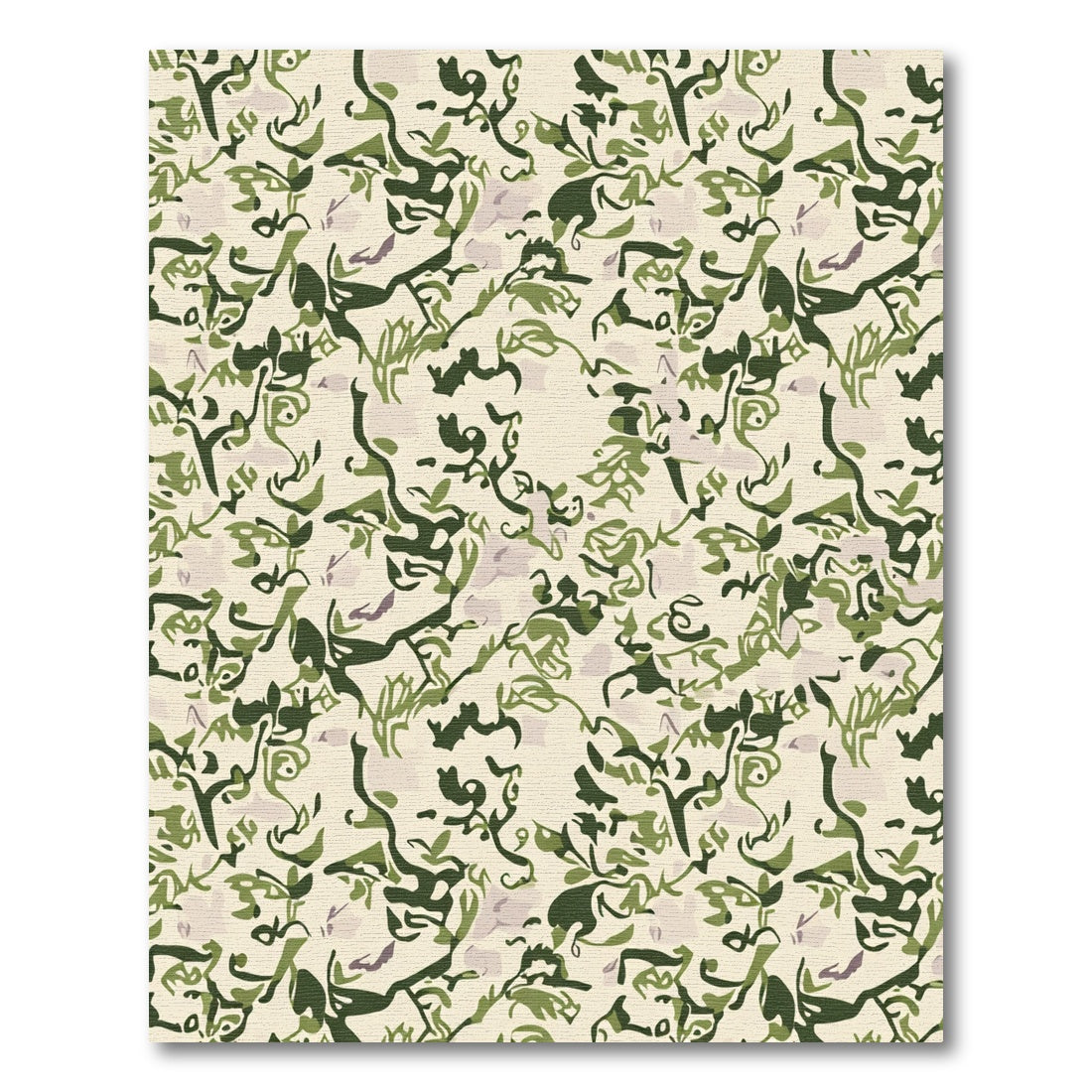 Abstract Green Woodland Camouflage Texture Rug