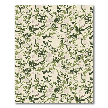 Abstract Green Woodland Camouflage Texture Rug