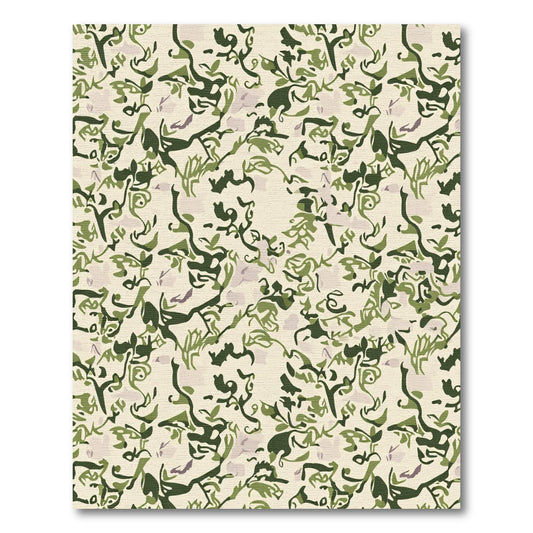 Abstract Green Woodland Camouflage Texture Rug