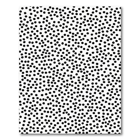 Black White Scattered Polka Dot Rug
