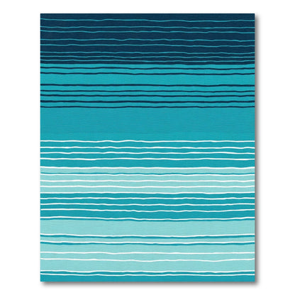 Ocean Wave Striped Gradient Rug