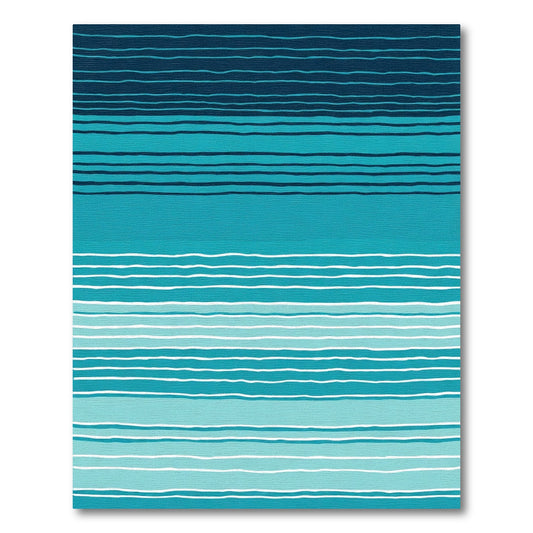 Ocean Wave Striped Gradient Rug