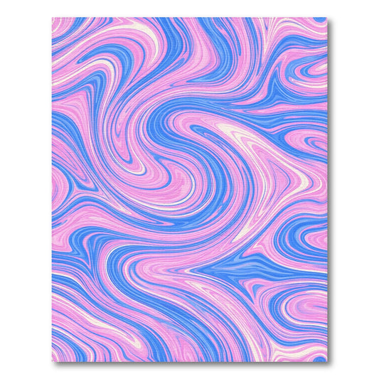 Pink Blue Swirl Abstract Area Rug