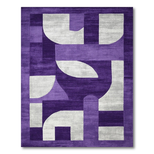 Purple Geometric Area Rug