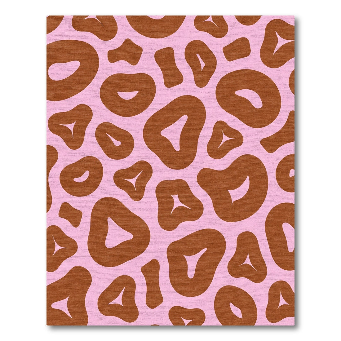 Pink Brown Blob Animal Print Rug