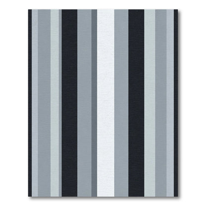 Modern Grayscale Vertical Stripe Rug