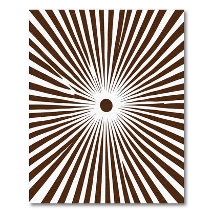 Brown Sunburst Radial Rug