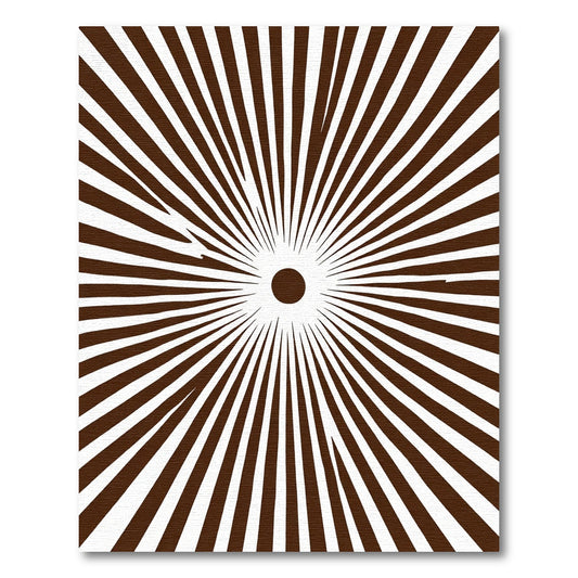 Brown Sunburst Radial Rug