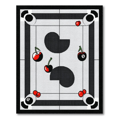 Black White Cherry 8-Ball Area Rug