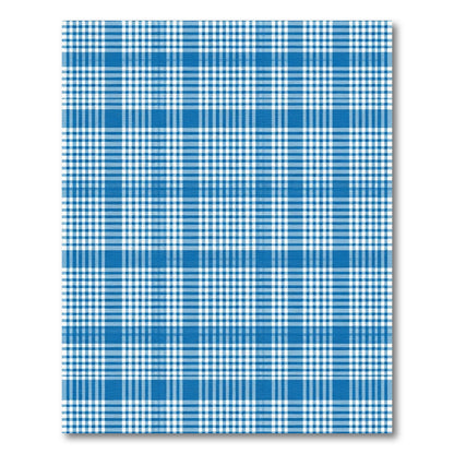 Classic Blue and White Plaid Grid Rug
