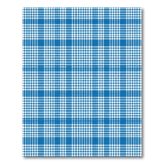 Classic Blue and White Plaid Grid Rug