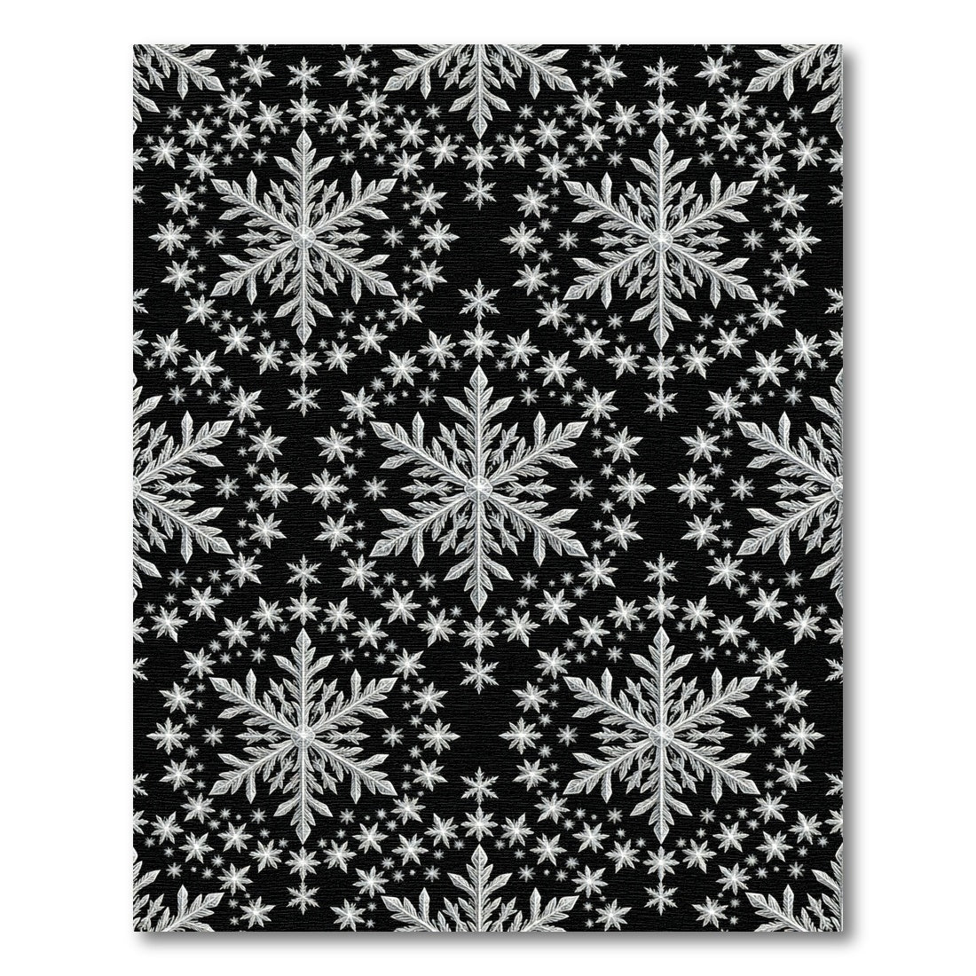 Silver Snowflake Winter Sparkle Rug