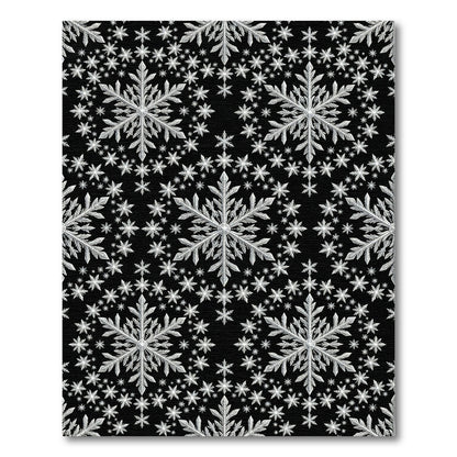 Silver Snowflake Winter Sparkle Rug