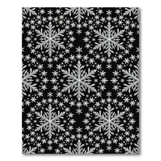 Silver Snowflake Winter Sparkle Rug