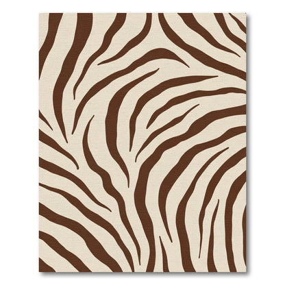 Brown Cream Animal Stripe Rug