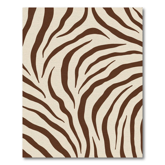 Brown Cream Animal Stripe Rug