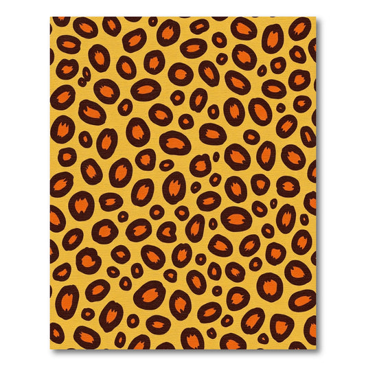 Golden Leopard Print Spots Rug