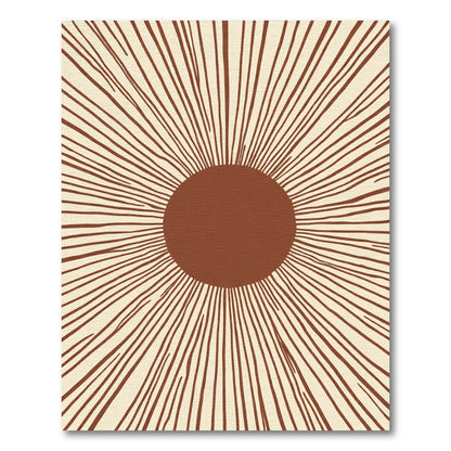Terracotta Sunburst Rays Rug