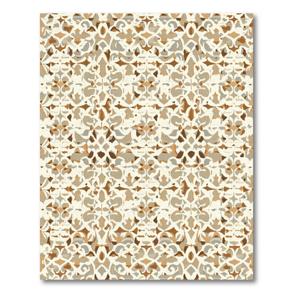 Cream Brown Arabesque Lattice Rug