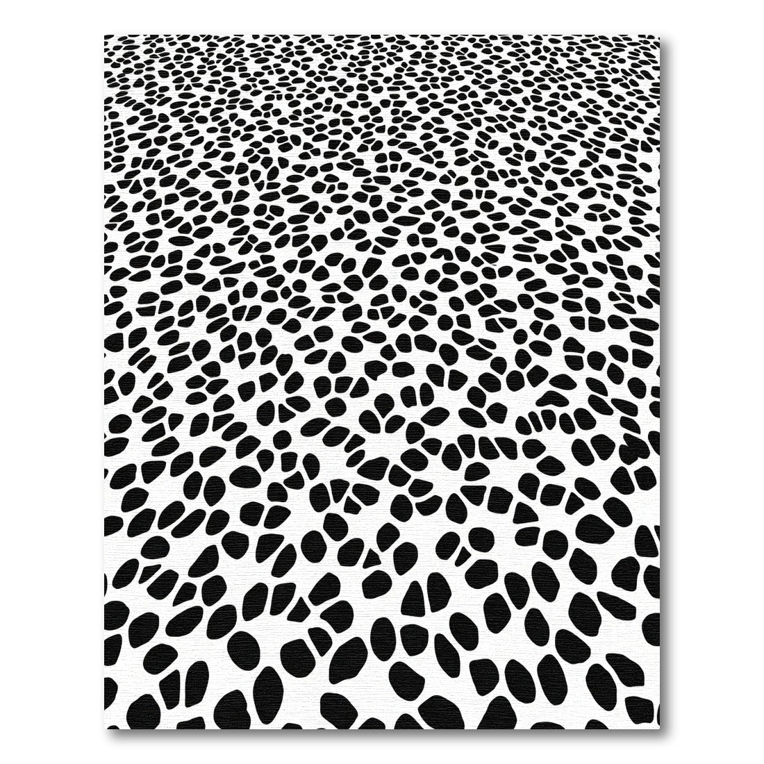 Abstract Black White Pebble Field Rug