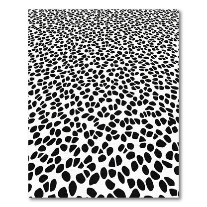 Abstract Black White Pebble Field Rug