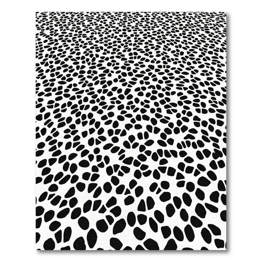 Abstract Black White Pebble Field Rug