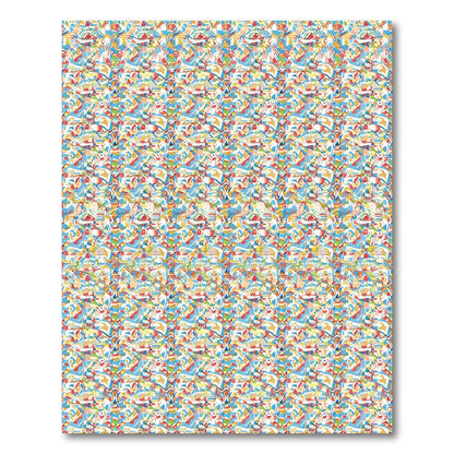 Abstract Swirls Blue Yellow Red Rug