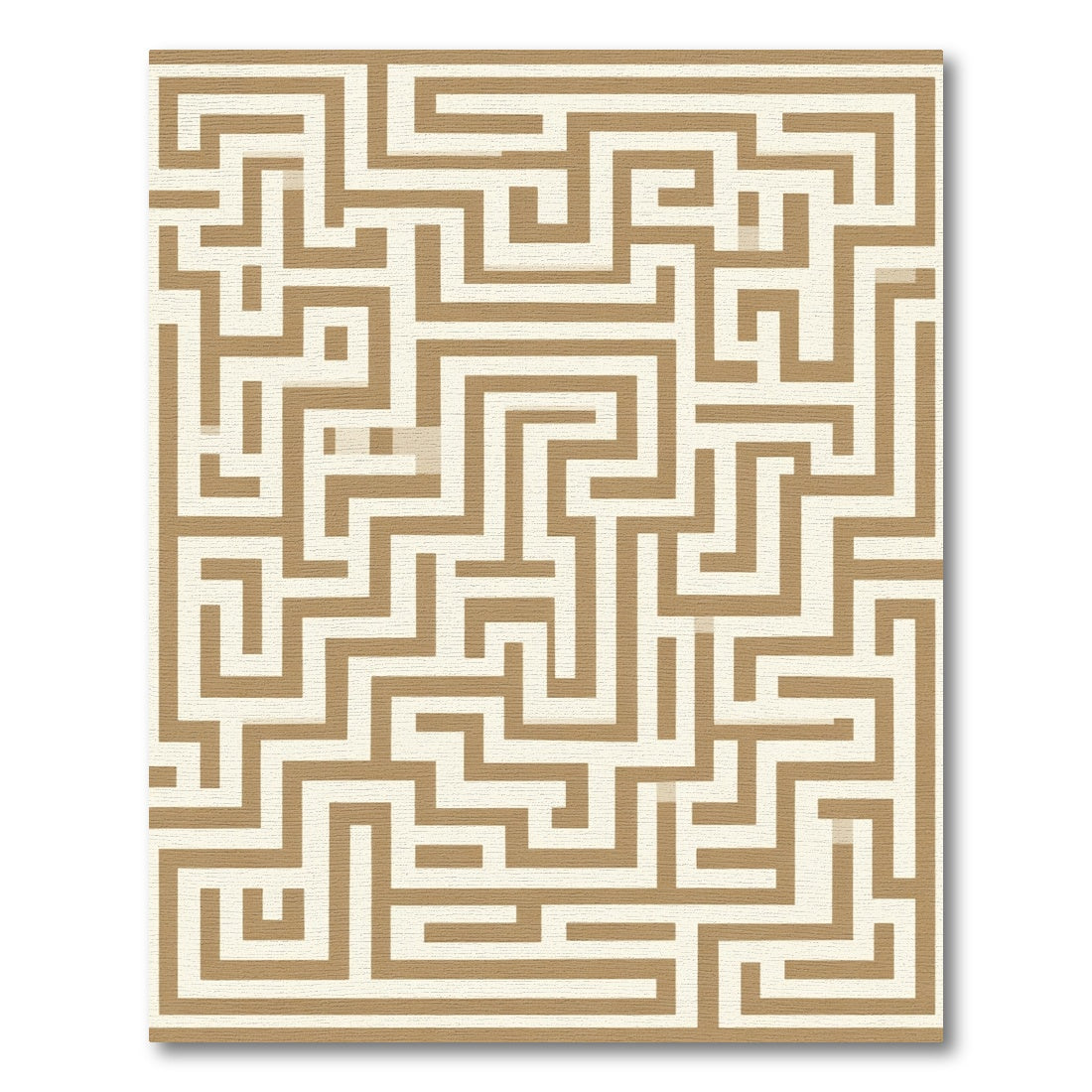 Golden Beige Maze Geometric Rug