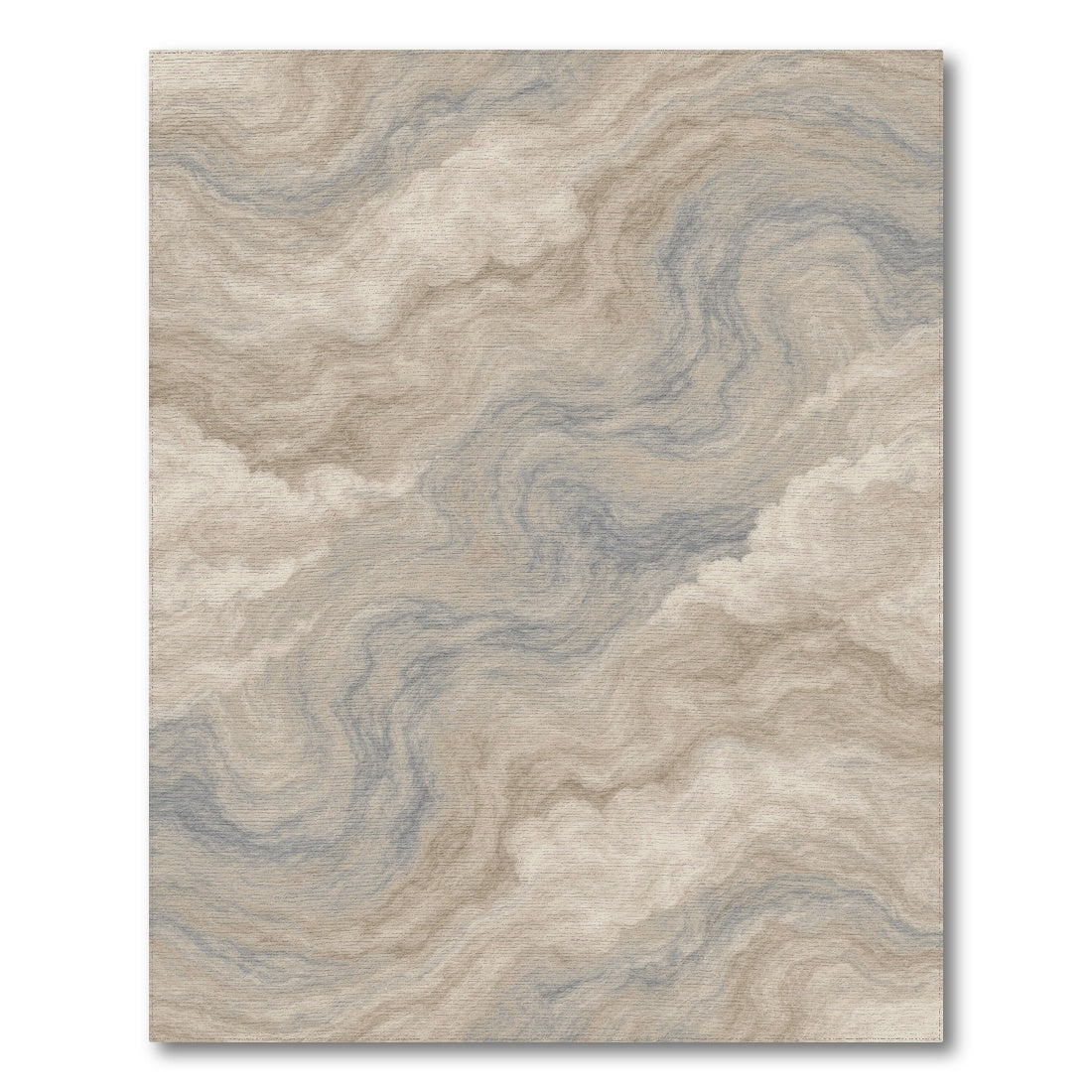 Beige Cloud Swirl Abstract Area Rug