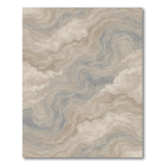 Beige Cloud Swirl Abstract Area Rug