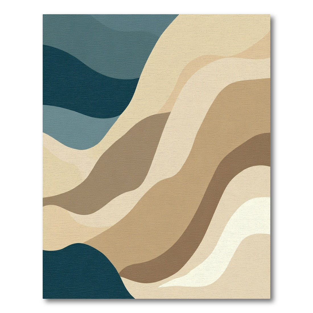 Abstract Earthy Tone Wavy Curves Rug