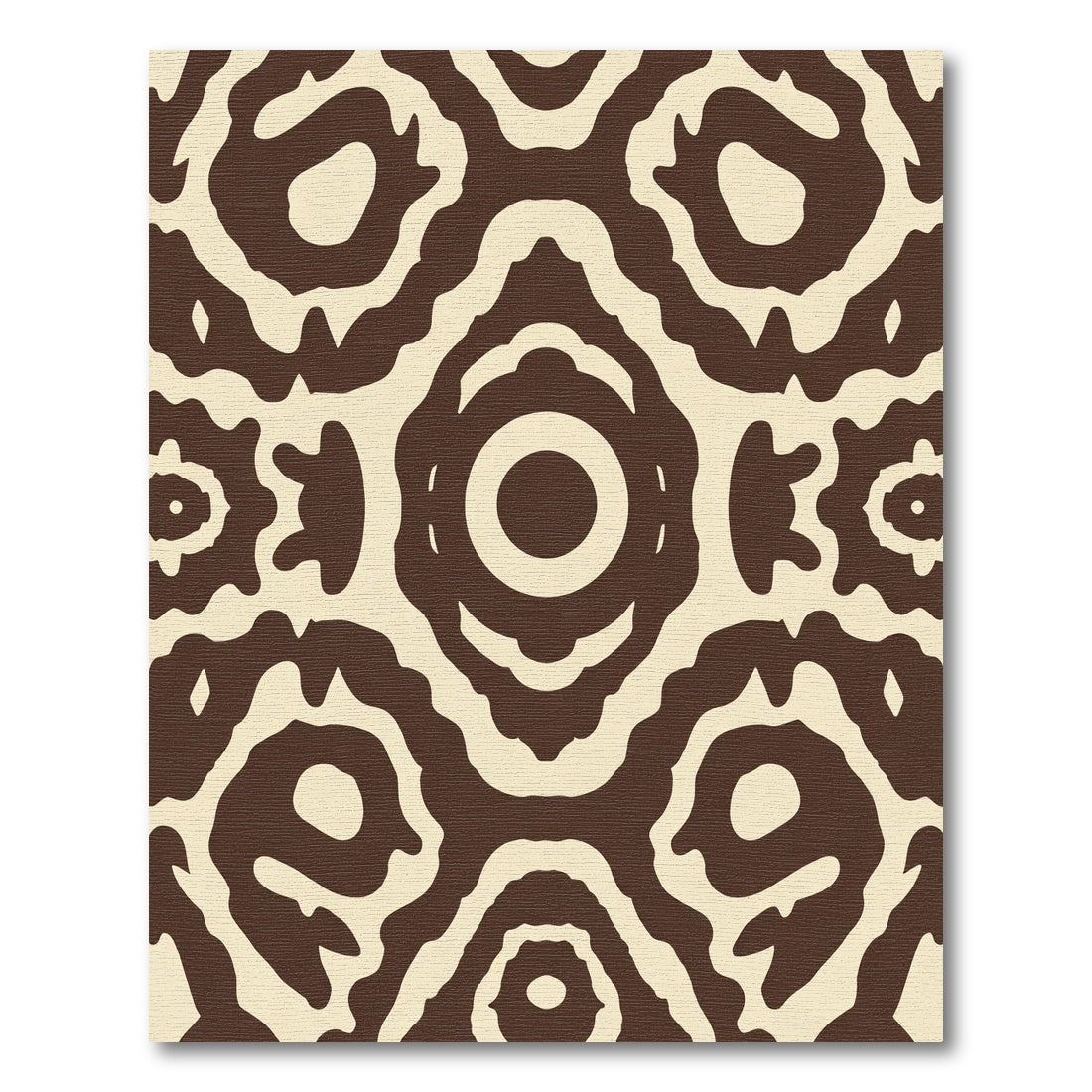 Brown Cream Organic Abstract Circles Rug