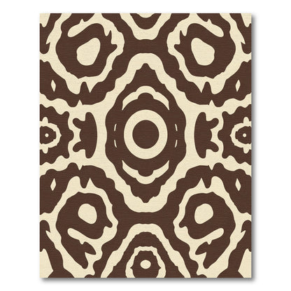 Brown Cream Organic Abstract Circles Rug