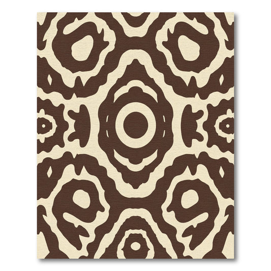 Brown Cream Organic Abstract Circles Rug