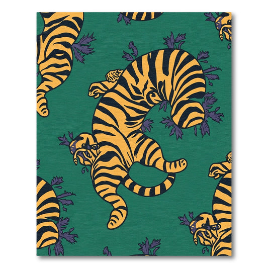 Bold Amber Tiger Emerald Foliage Rug