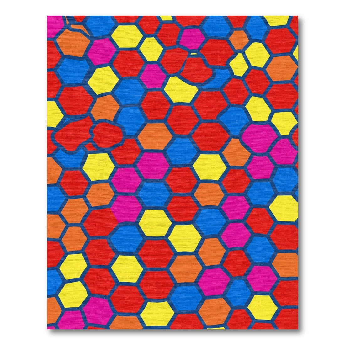 Vibrant Multicolored Hexagon Tessellation Rug